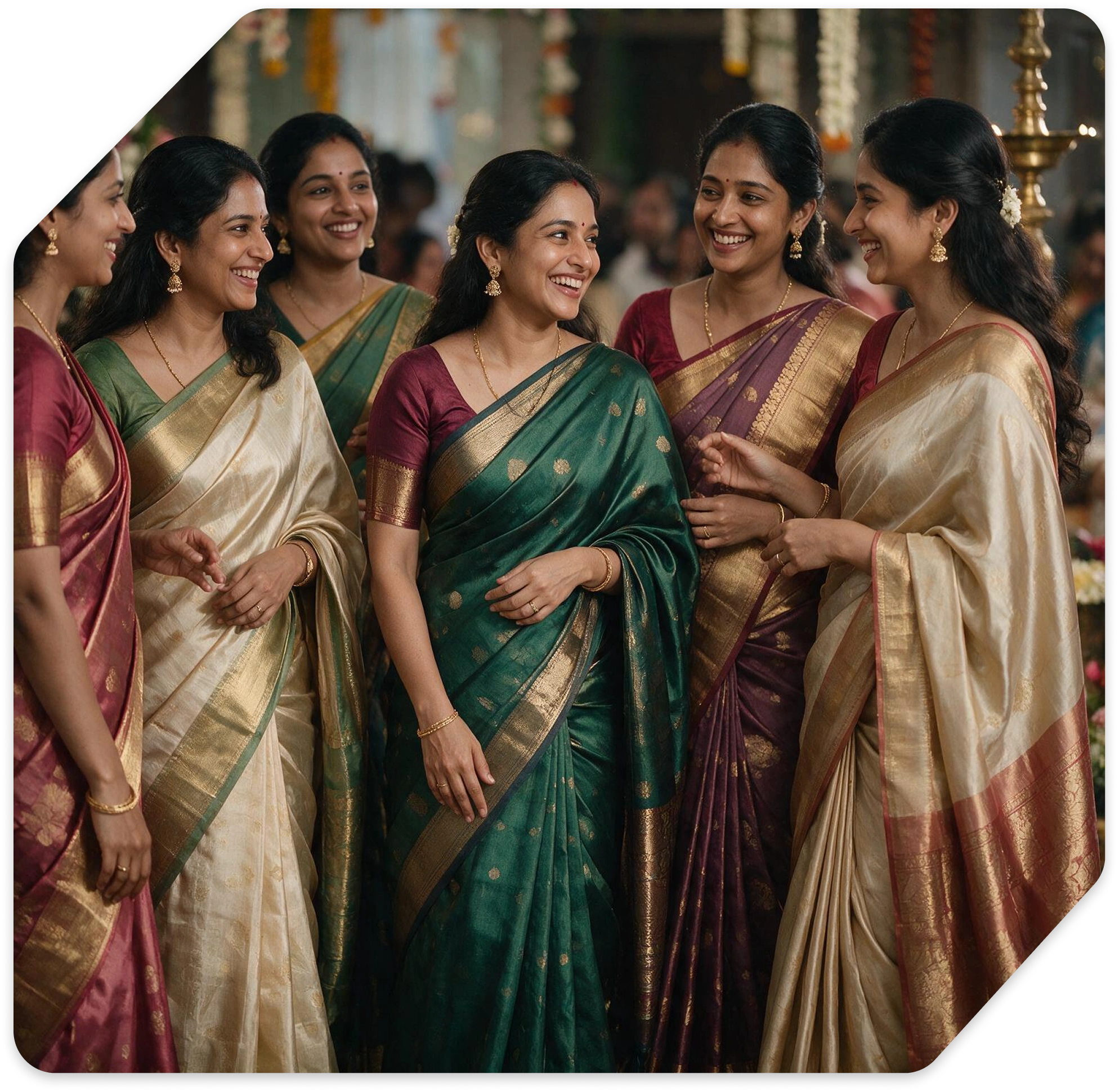 Women wearing Kancheepuram silk sarees